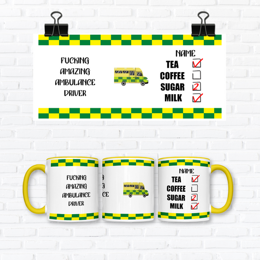 Amazing Ambulance Driver | Personalised Funny NHS Paramedic Mug | British NHS